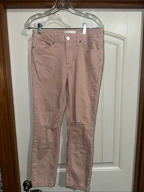 LC Lauren Conrad Slim Pink Distressed Jeans size 10